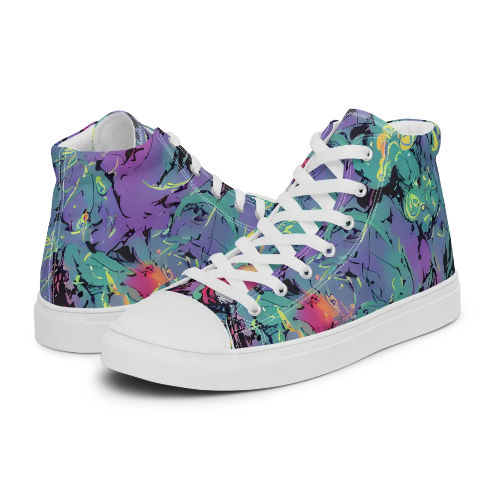Dreamwave Flux on Women's High Top Canvas Shoes — Left