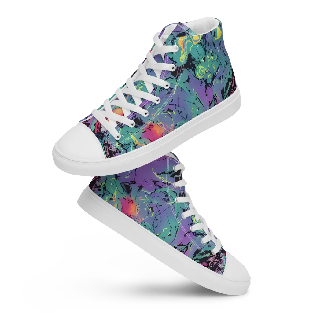 Dreamwave Flux on Women's High Top Canvas Shoes — Front