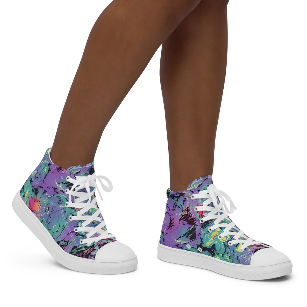 Dreamwave Flux on Women's High Top Canvas Shoes — Right