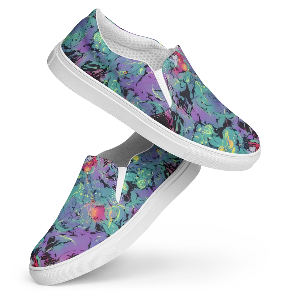 Dreamwave Flux on Women's Slip-On Canvas Shoes — Front