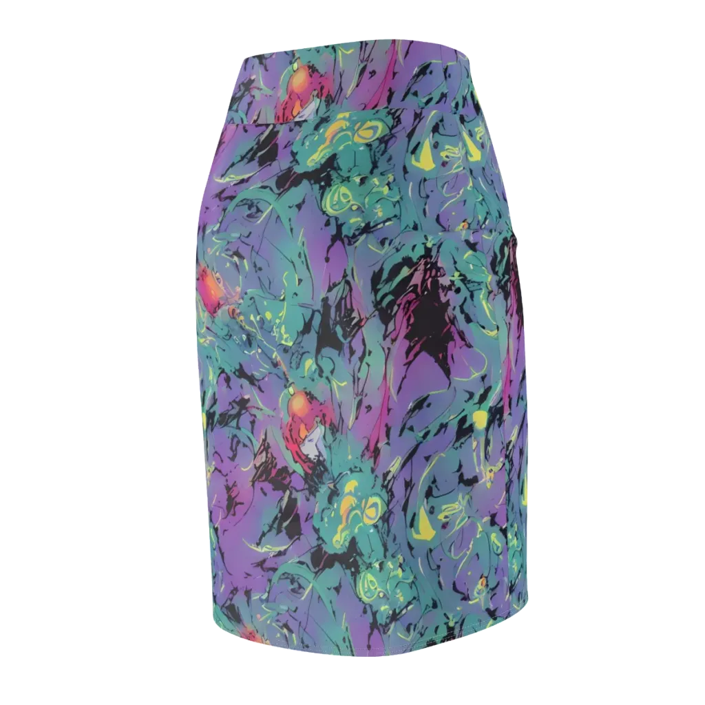 Dreamwave Flux on Pencil Skirt — Back Side