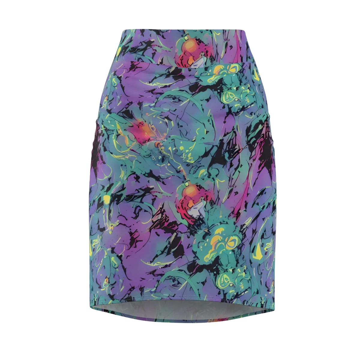 Dreamwave Flux on Pencil Skirt — Front