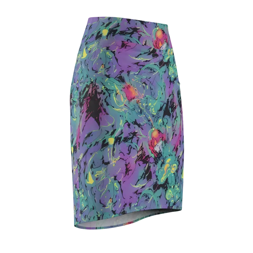 Dreamwave Flux on Pencil Skirt — Front Side