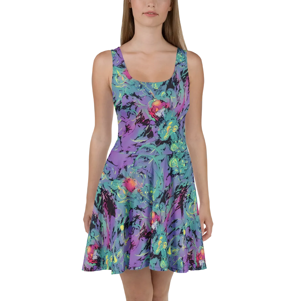 Dreamwave Flux on Skater Dress — Front
