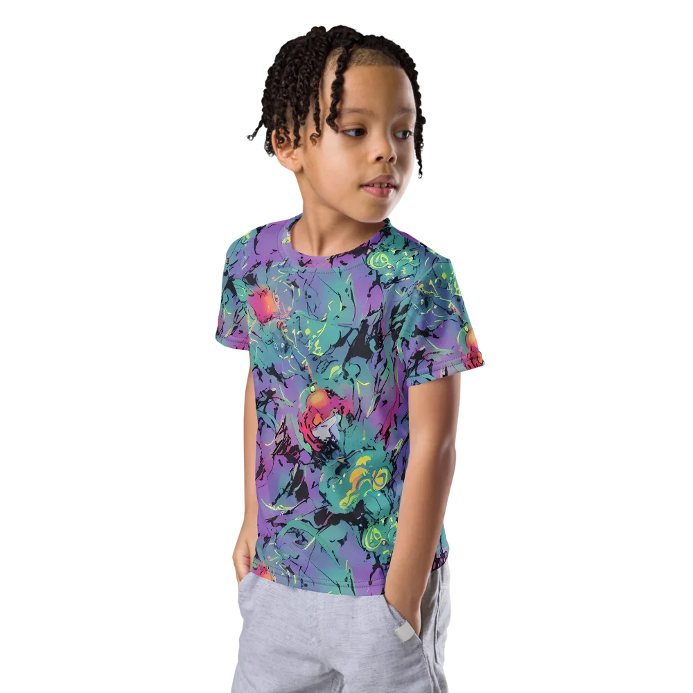 Dreamwave Flux on Kids Crew Neck T-Shirt — Left Front