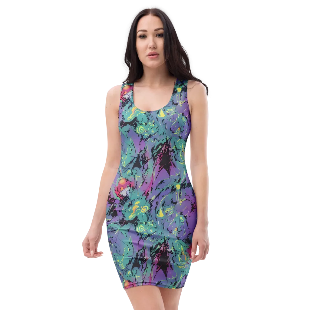 Dreamwave Flux on Bodycon Dress — Front