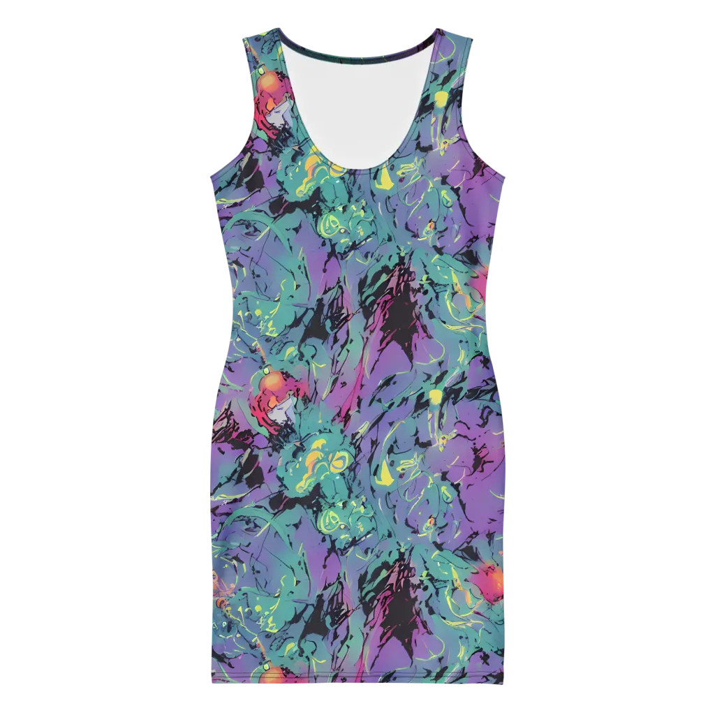 Dreamwave Flux on Bodycon Dress — Front