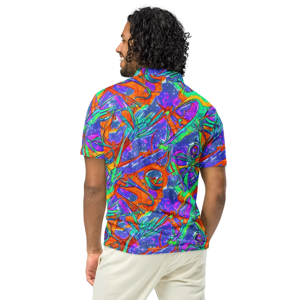Hypercolor Splash on Men's Slim Fit Polo Shirt — Back