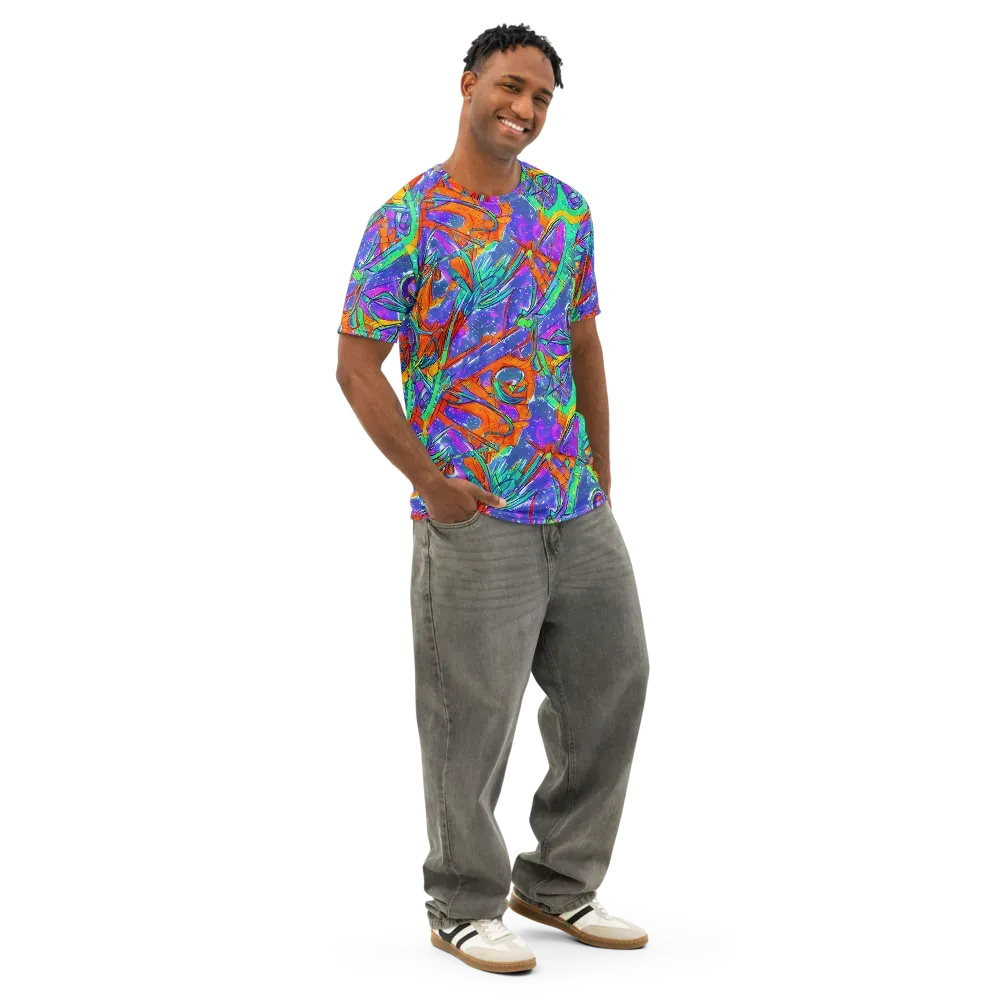 Hypercolor Splash on Men's Cotton Crew Neck T-Shirt — Right Front