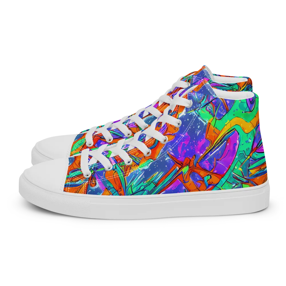 Hypercolor Splash on Women's High Top Canvas Shoes — Left