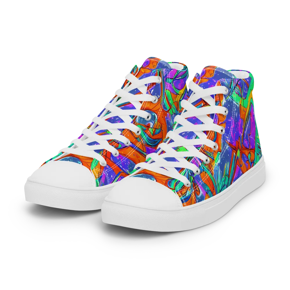 Hypercolor Splash on Women's High Top Canvas Shoes — Left Front