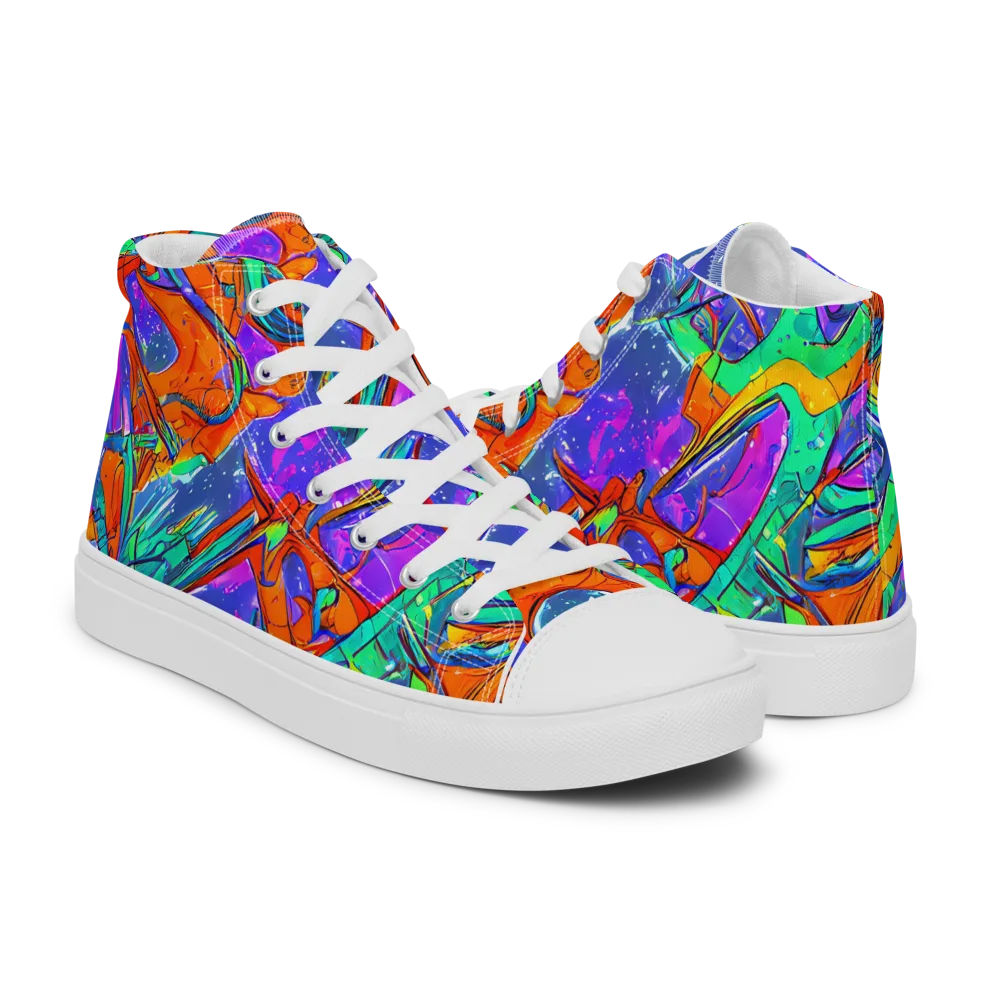Hypercolor Splash on Women's High Top Canvas Shoes — Right