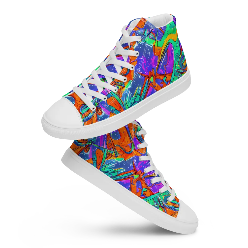 Hypercolor Splash on Women's High Top Canvas Shoes — Front