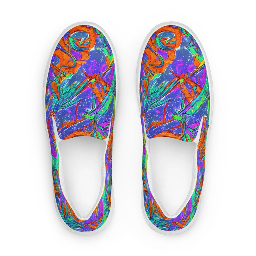 Hypercolor Splash on Men's Slip-On Canvas Shoes — Front