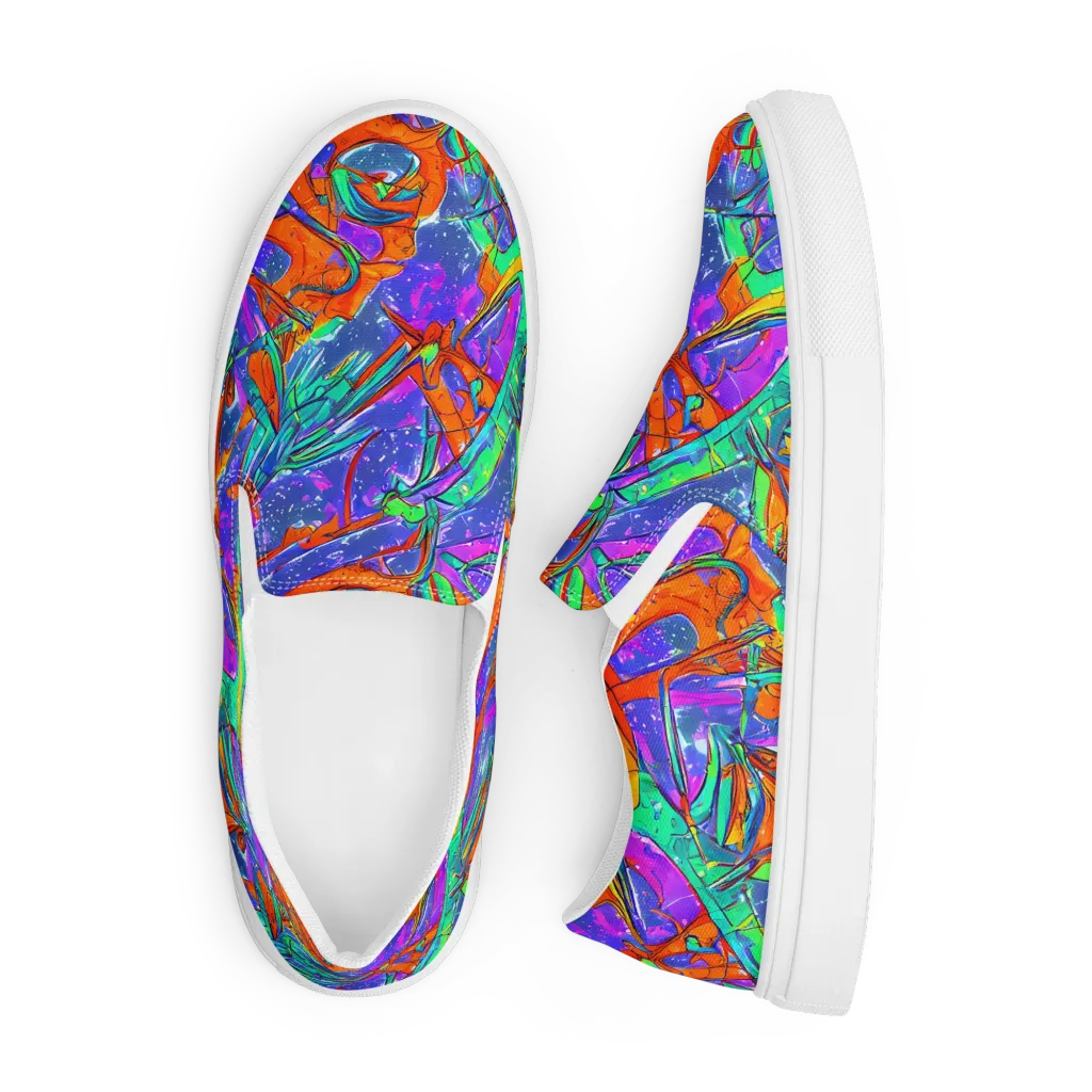 Hypercolor Splash on Men's Slip-On Canvas Shoes — Front