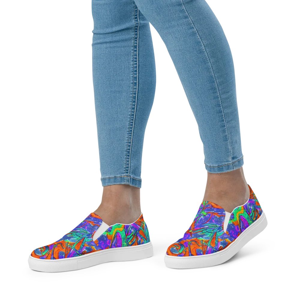 Hypercolor Splash on Women's Slip-On Canvas Shoes — Front
