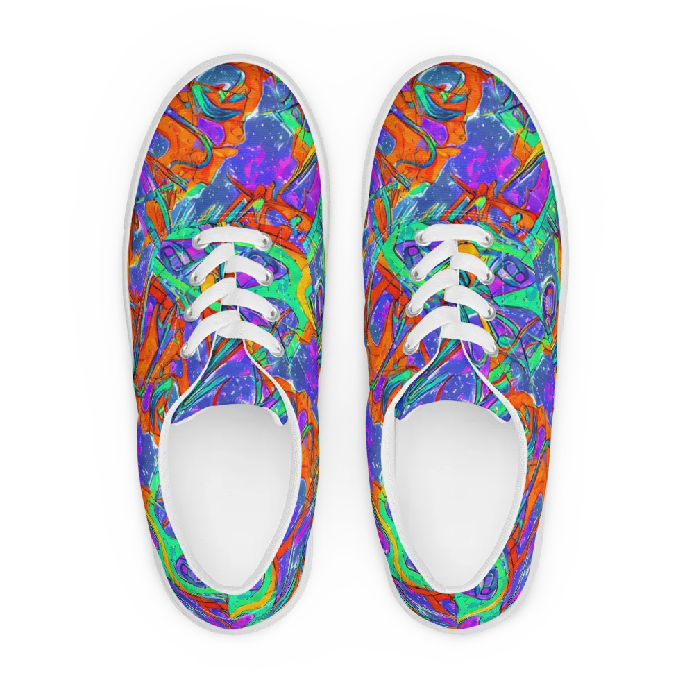 Hypercolor Splash on Men's Lace-Up Canvas Shoes — Front