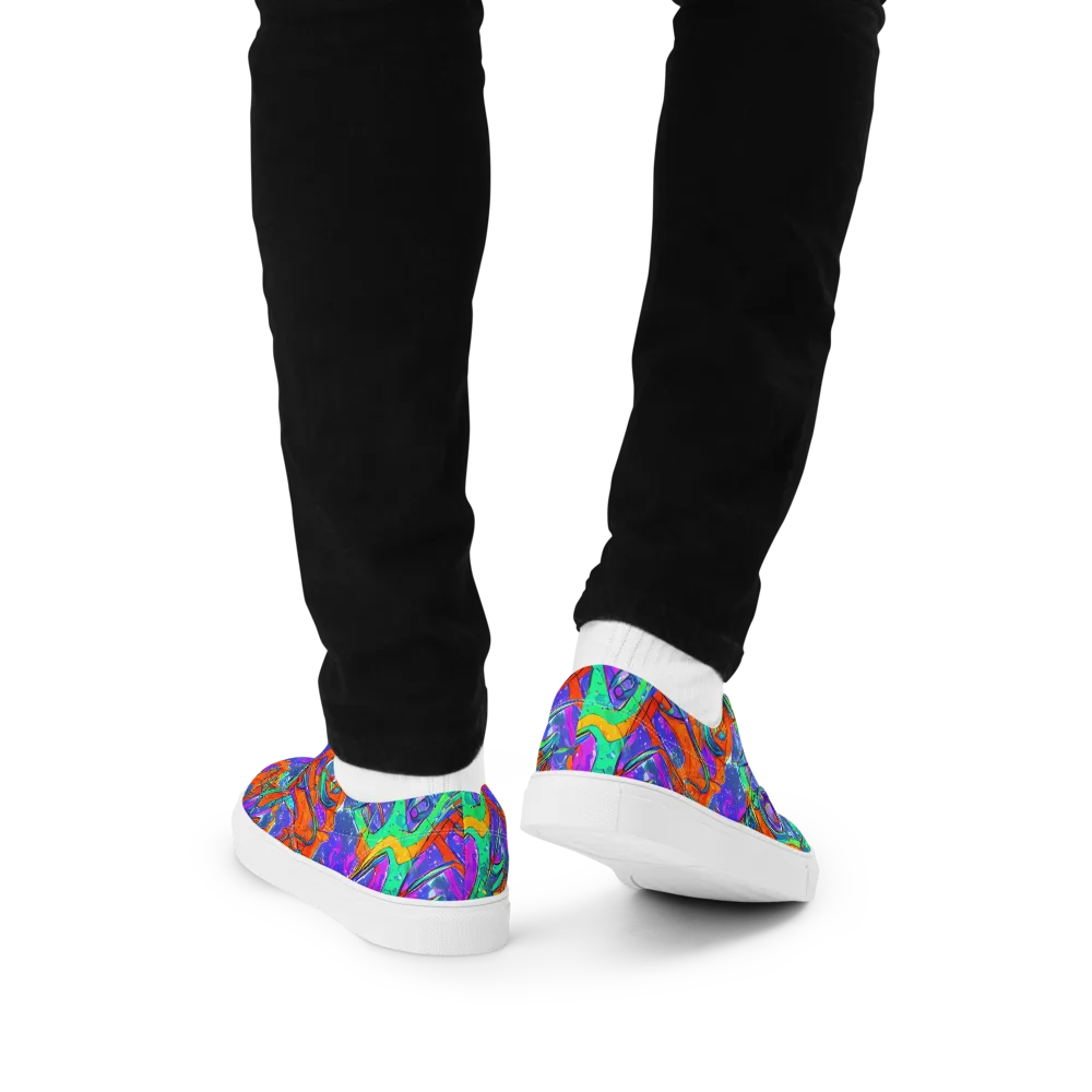 Hypercolor Splash on Men's Lace-Up Canvas Shoes — Back