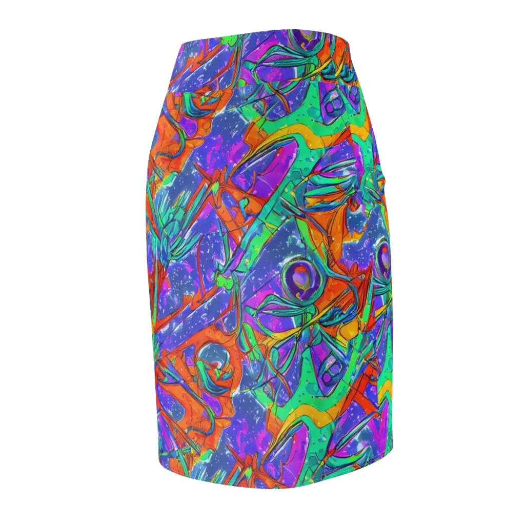 Hypercolor Splash on Pencil Skirt — Back Side