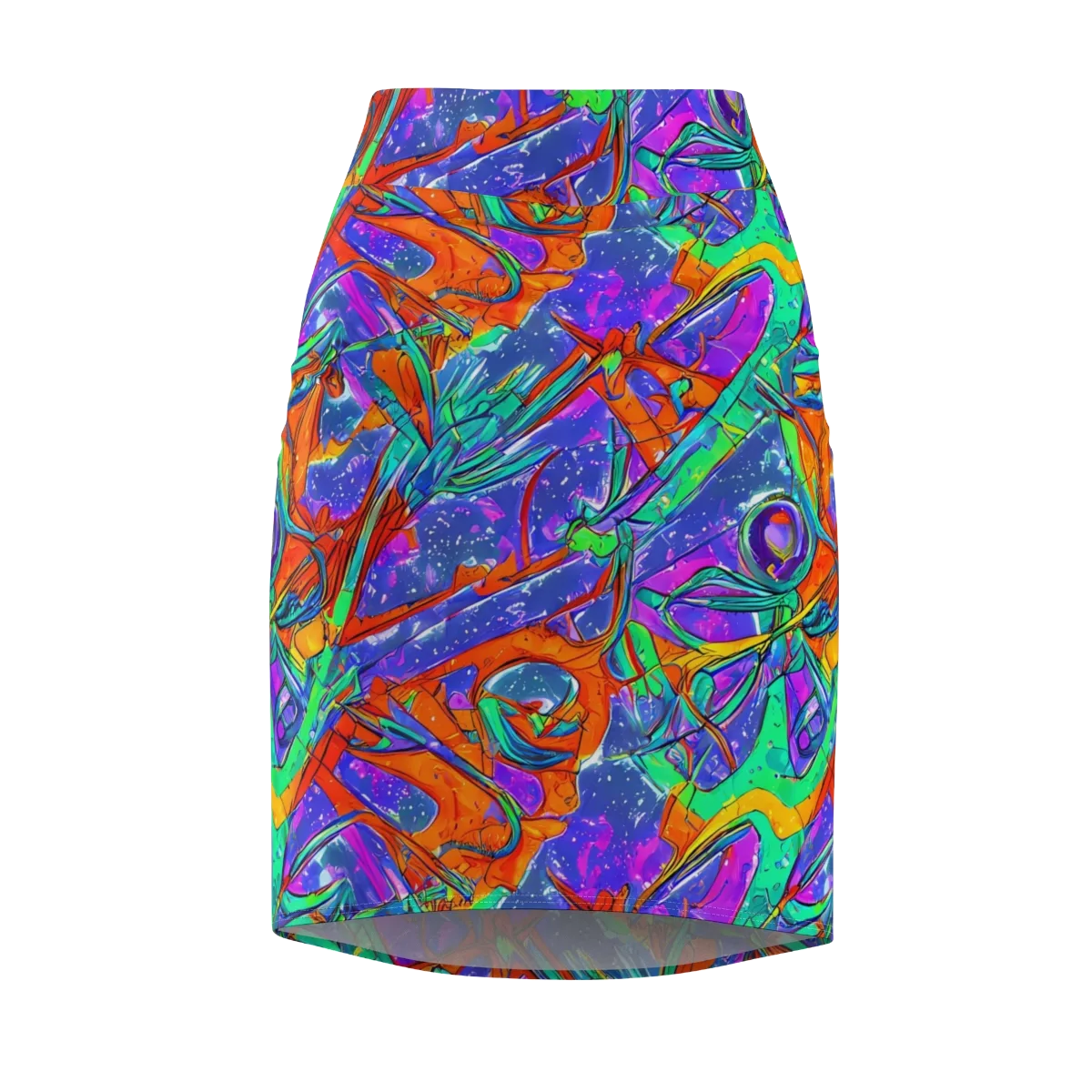 Hypercolor Splash on Pencil Skirt — Front