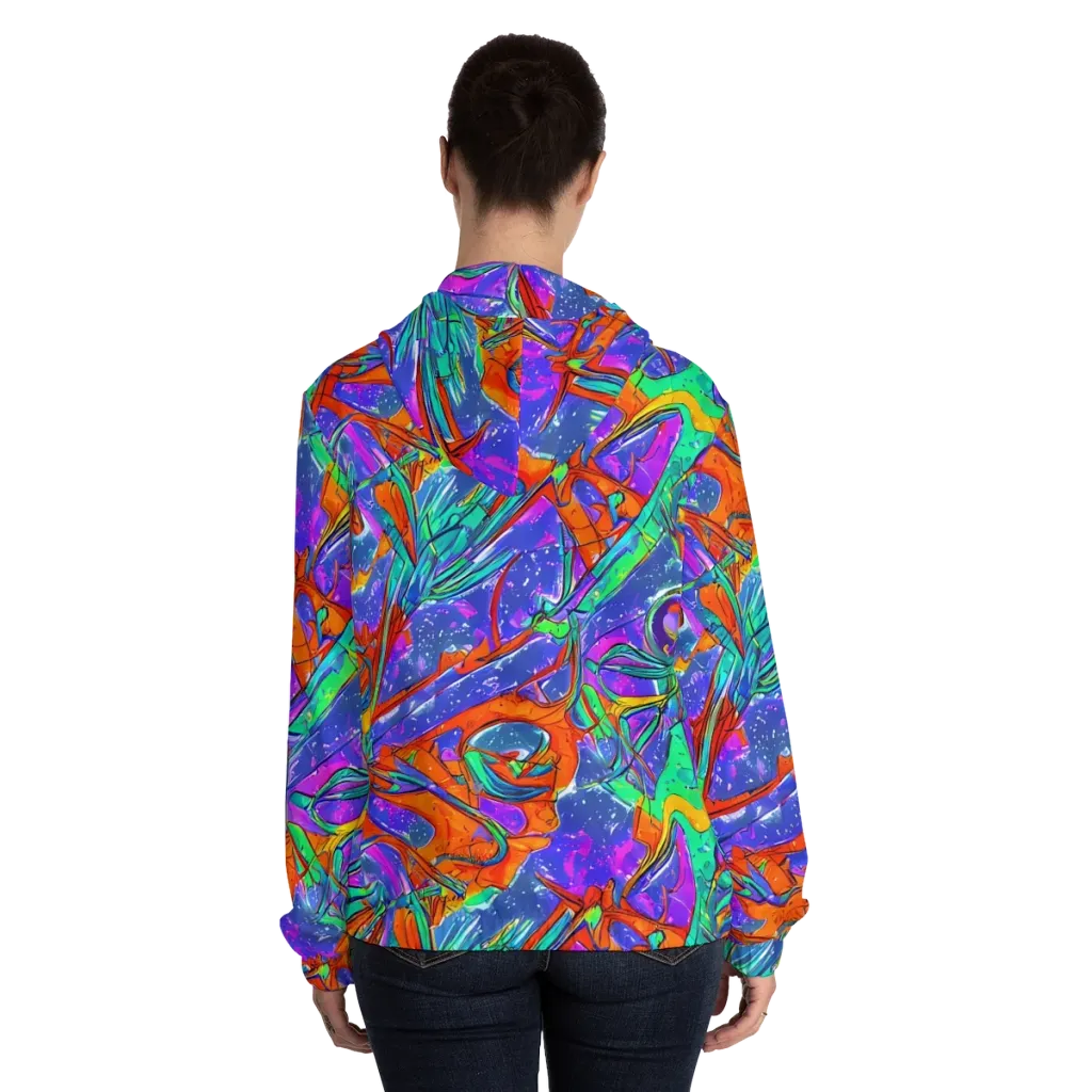 Hypercolor Splash on Women's Full-Zip Hoodie — Back On Person