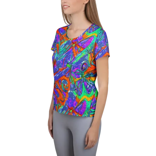 Hypercolor Splash on a Women's Athletic T-Shirt
