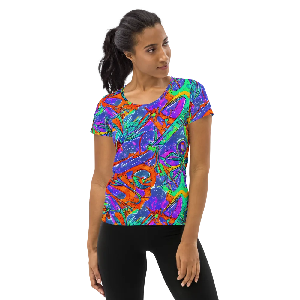 Hypercolor Splash on Women's Athletic T-Shirt — Front