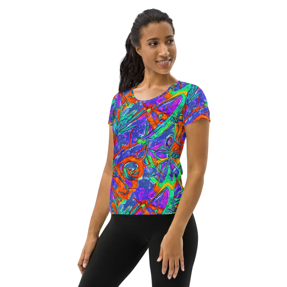 Hypercolor Splash on Women's Athletic T-Shirt — Left