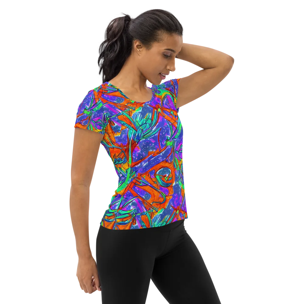 Hypercolor Splash on Women's Athletic T-Shirt — Right