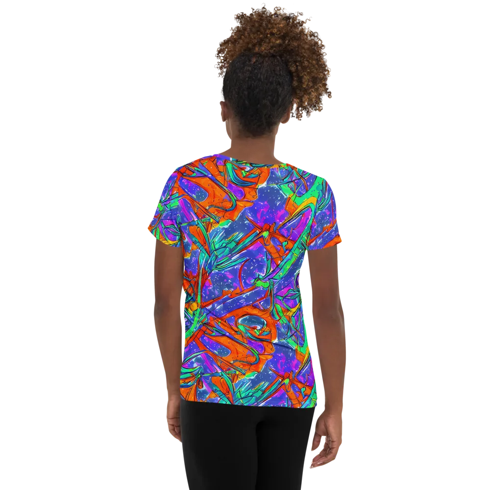 Hypercolor Splash on Women's Athletic T-Shirt — Back