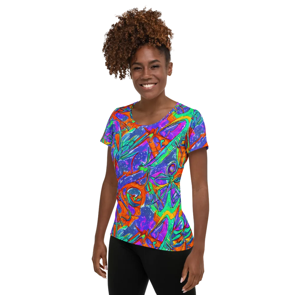 Hypercolor Splash on Women's Athletic T-Shirt — Left
