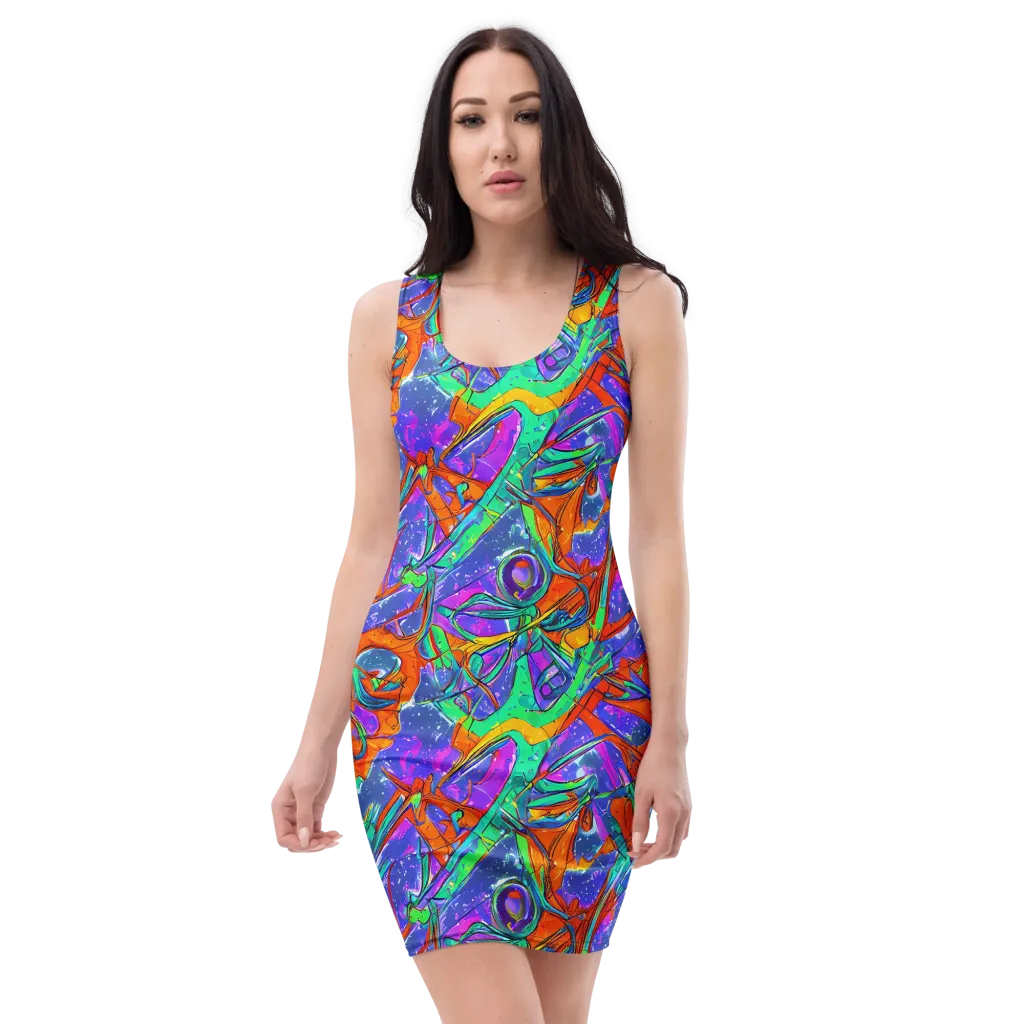 Hypercolor Splash on Bodycon Dress — Front