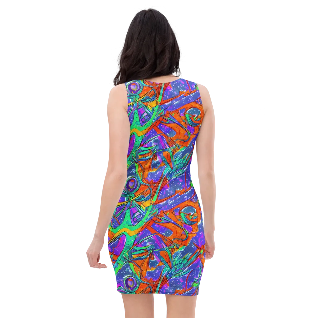 Hypercolor Splash on Bodycon Dress — Back