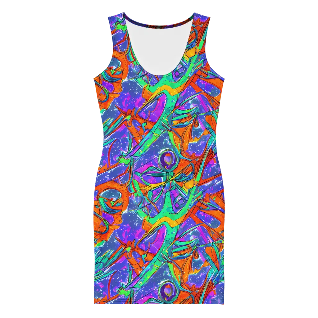 Hypercolor Splash on Bodycon Dress — Front