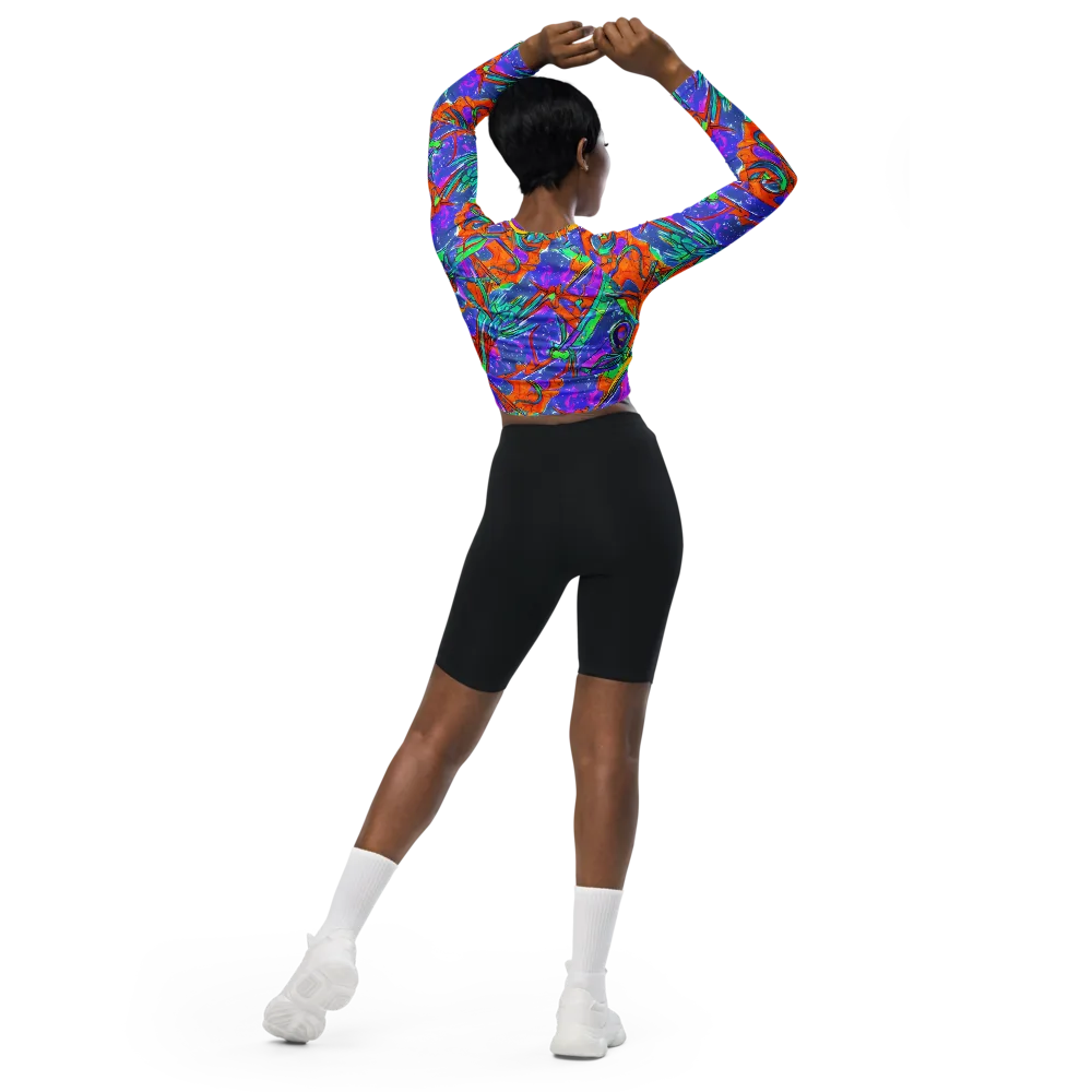 Hypercolor Splash on Long Sleeve Crop Top — Back