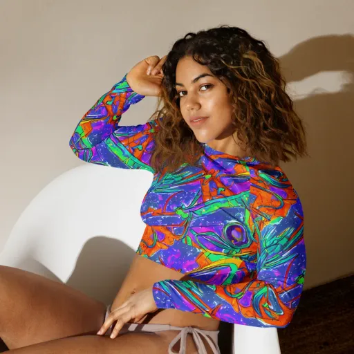 Hypercolor Splash on a Long Sleeve Crop Top