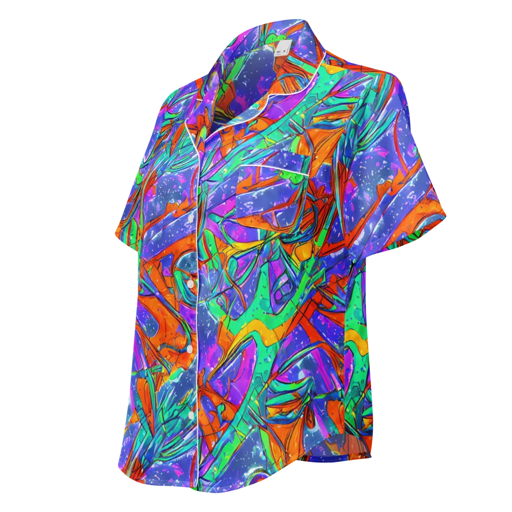 Hypercolor Splash on Women's Short Sleeve Pajama Top — Left Front