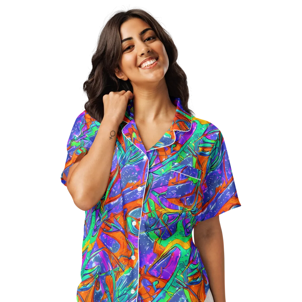 Hypercolor Splash on Women's Short Sleeve Pajama Top — Front