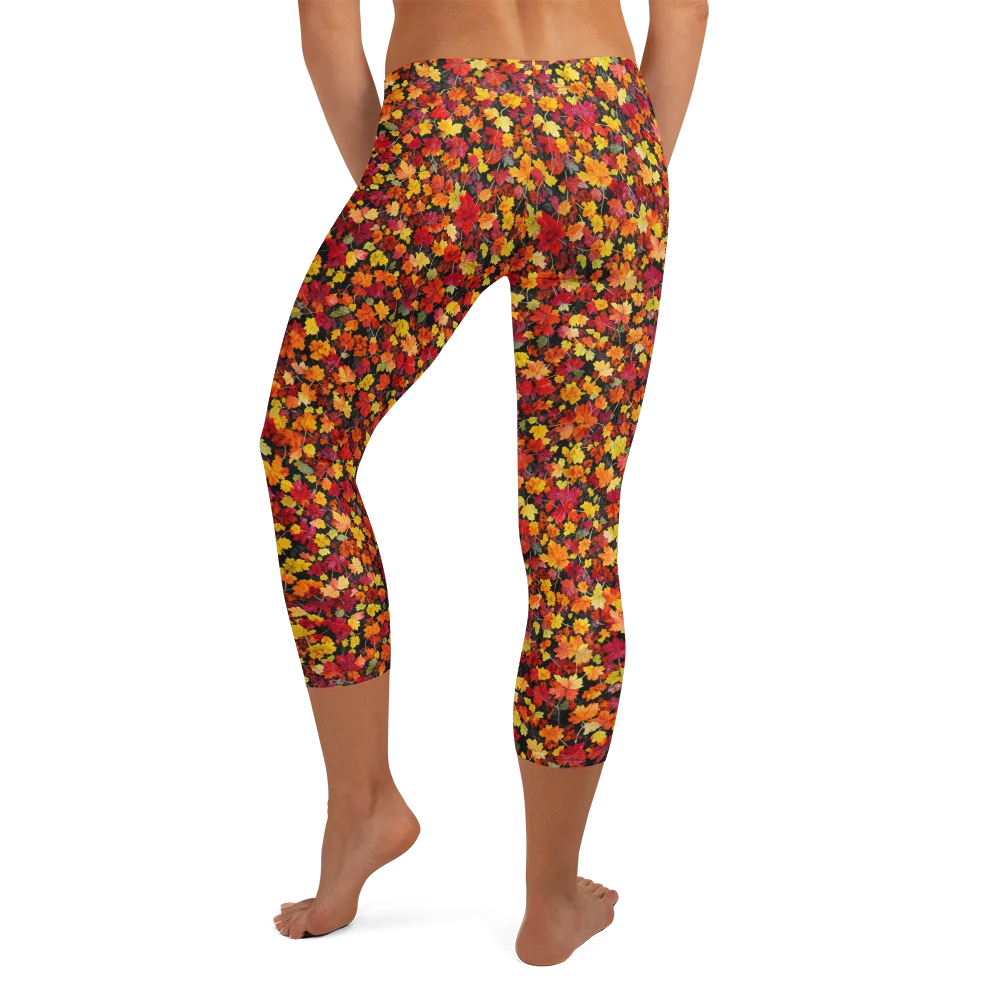 Maple Inferno on Capri Leggings — Back
