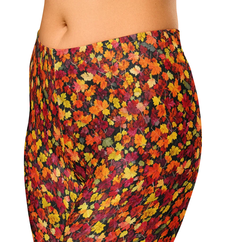 Maple Inferno on Capri Leggings — Zoomed-in