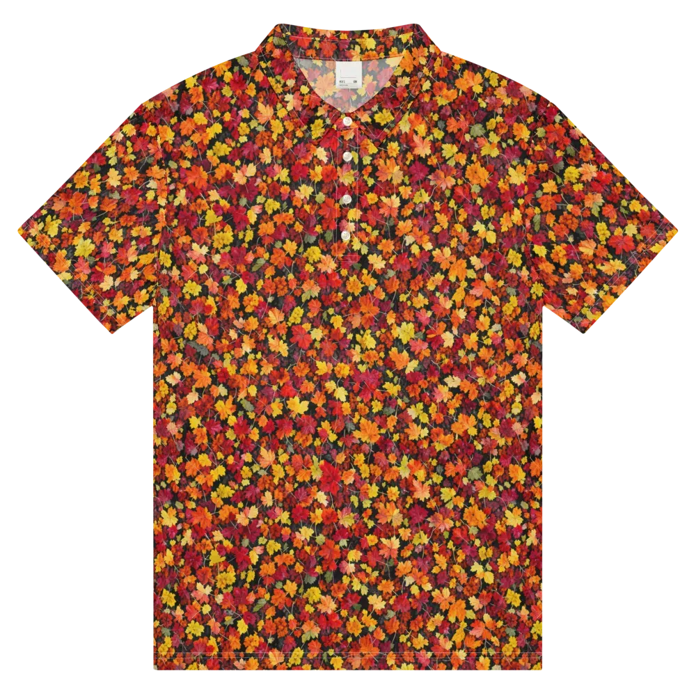 Maple Inferno on Men's Slim Fit Polo Shirt — Front
