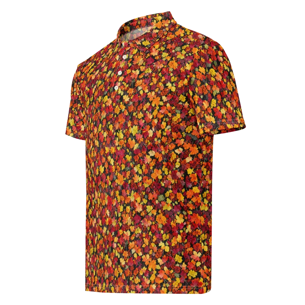 Maple Inferno on Men's Slim Fit Polo Shirt — Left Front
