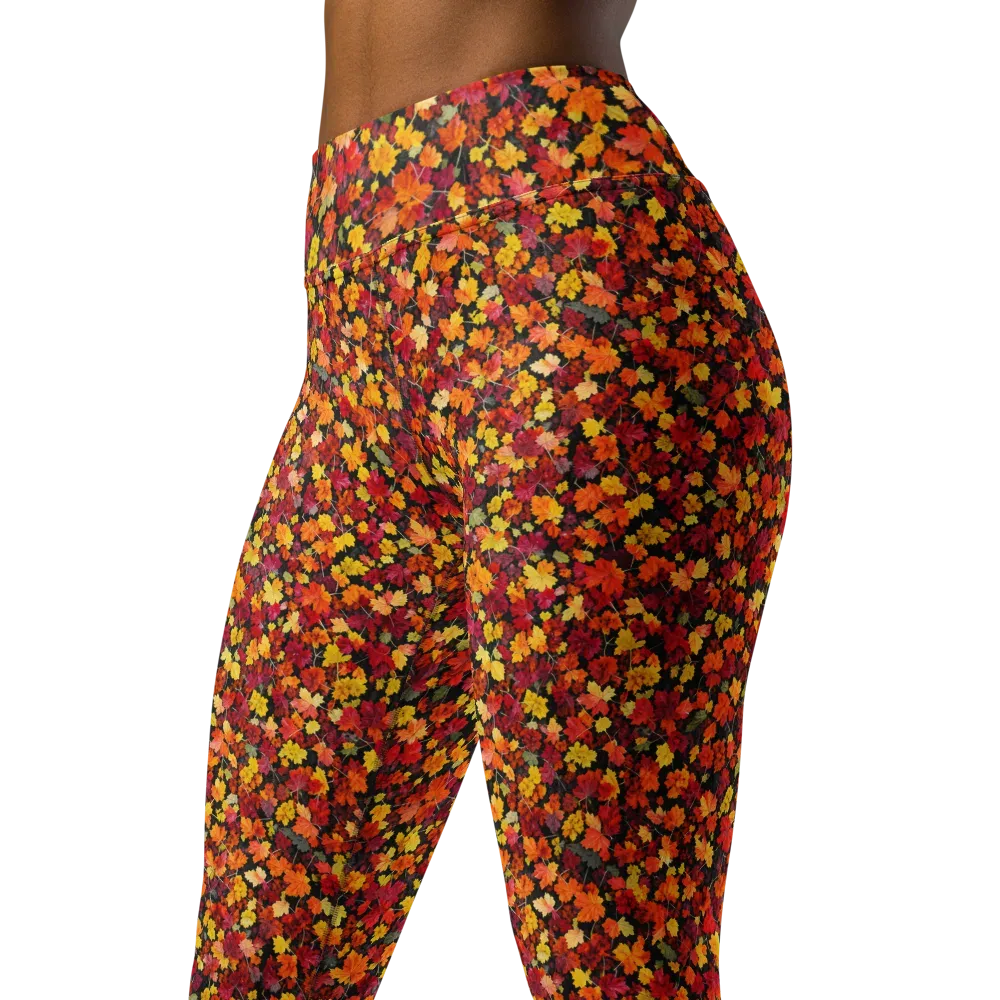 Maple Inferno on Yoga Leggings — Left Front