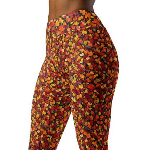 Maple Inferno on a Yoga Leggings