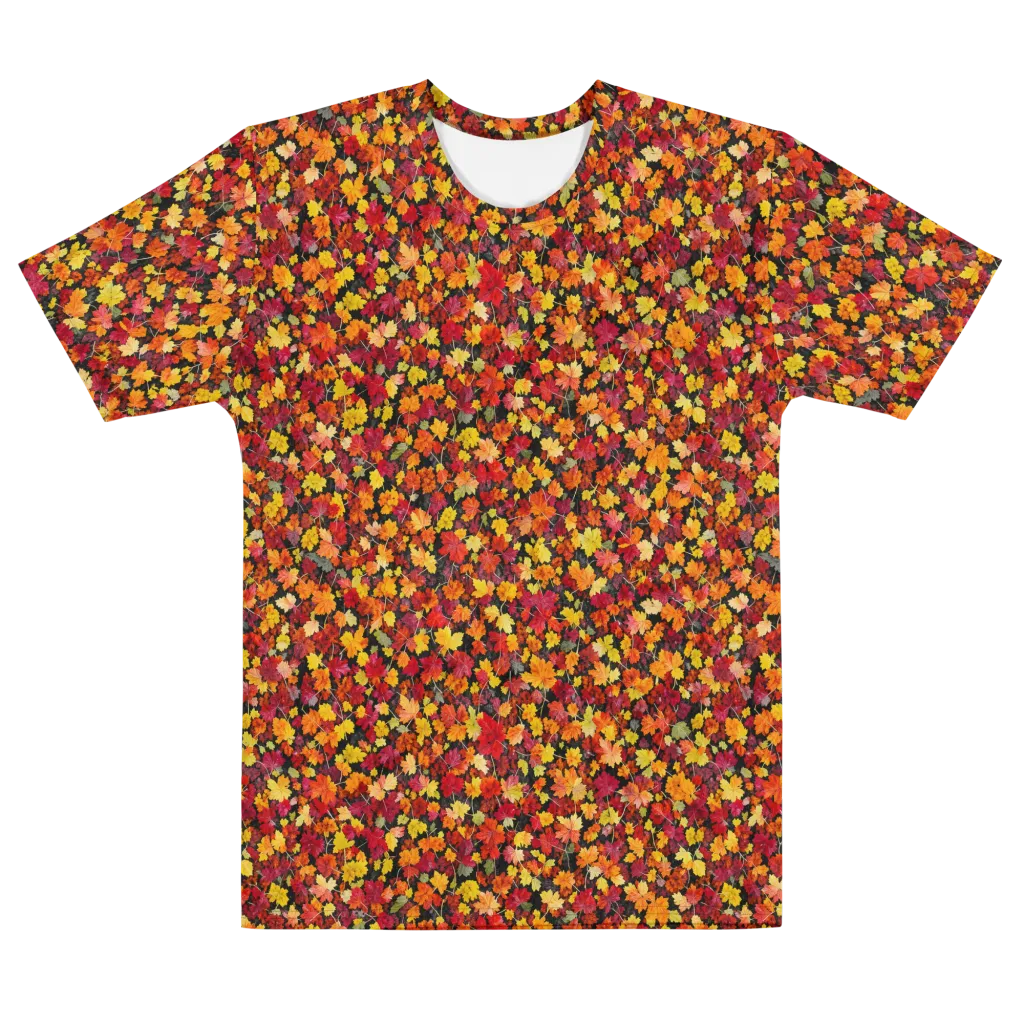 Maple Inferno on Men's Cotton Crew Neck T-Shirt — Front