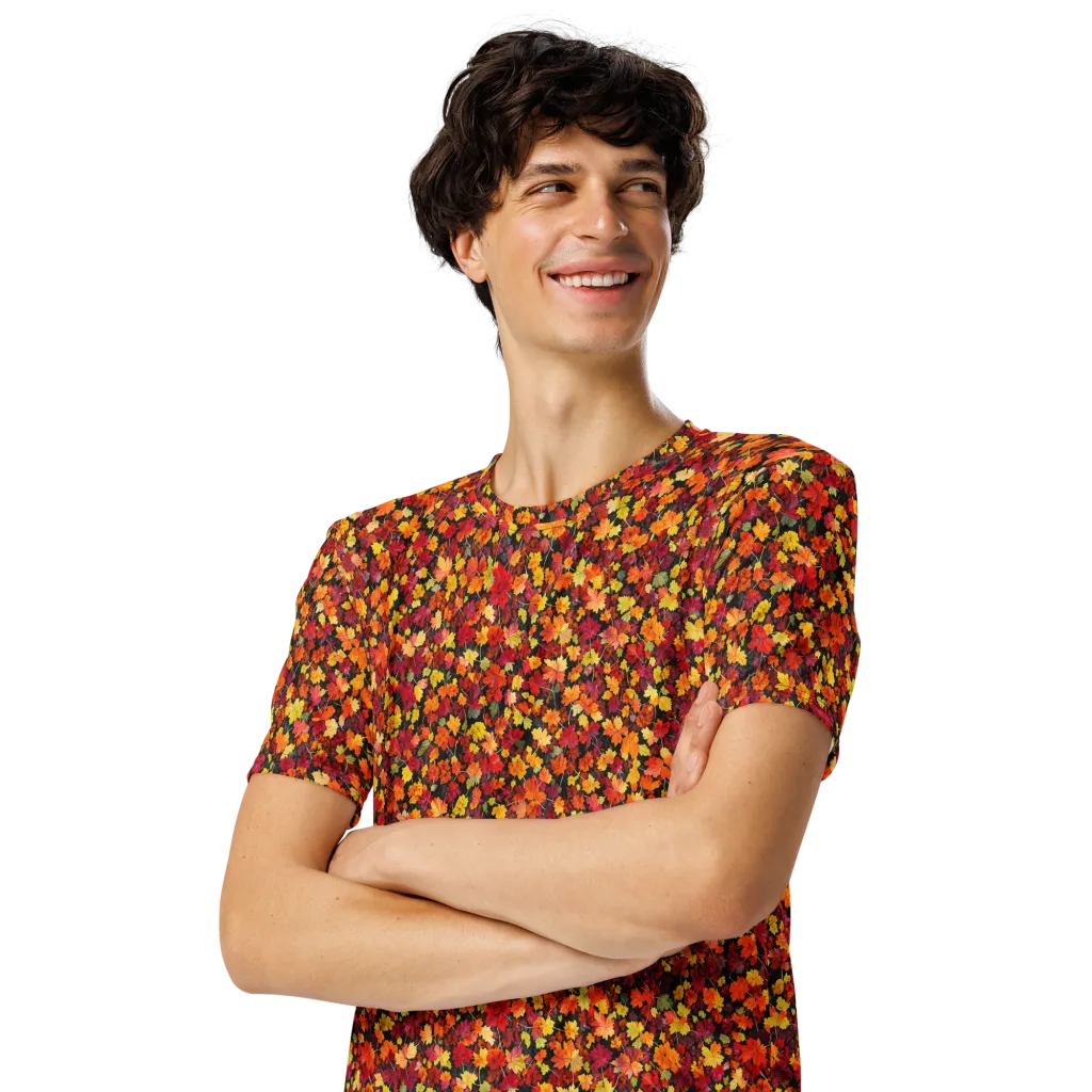 Maple Inferno on Men's Crew Neck T-Shirt — Left Front