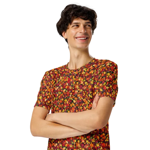Maple Inferno on a Men's Crew Neck T-Shirt