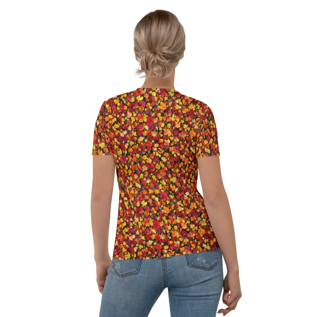 Maple Inferno on Women's Crew Neck T-Shirt — Back