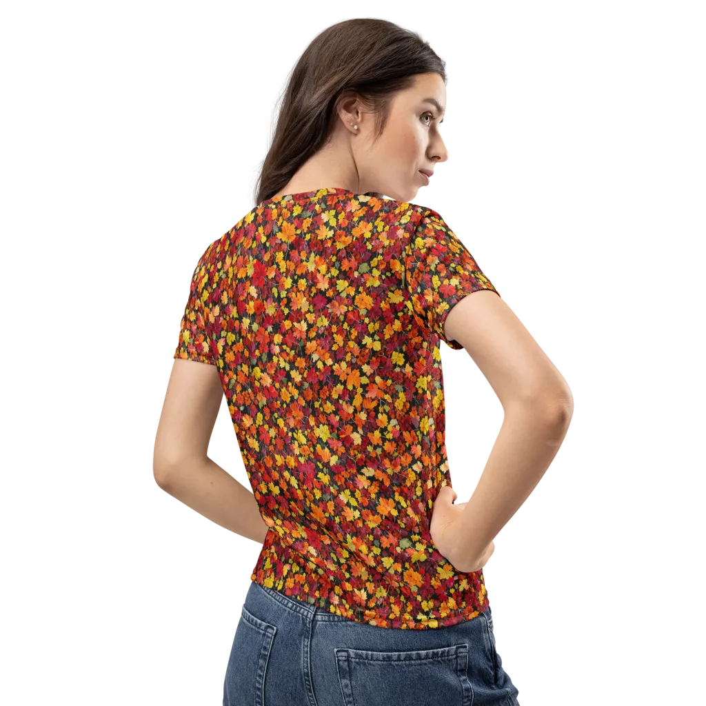 Maple Inferno on Women's Crew Neck T-Shirt — Back