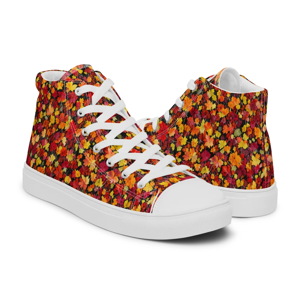 Maple Inferno on Women's High Top Canvas Shoes — Right